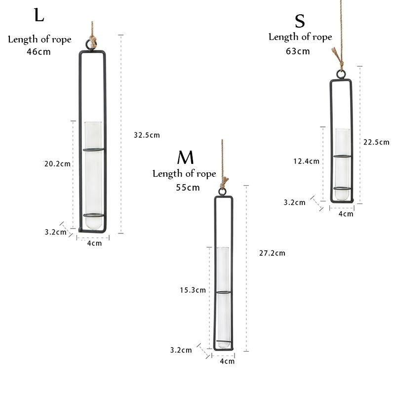Charming Iron Art Glass Wall Hanging For Home Gardening - Size L-1915197965862047752
