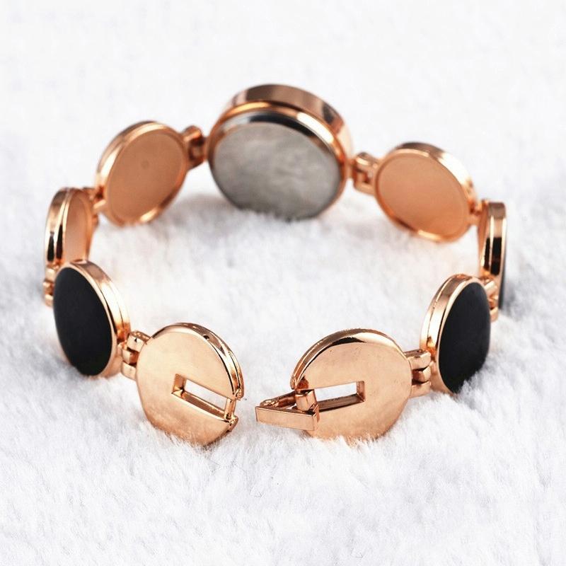 Black Round Dial Bracelet Quartz Wristwatch For Women-1962691923294687234