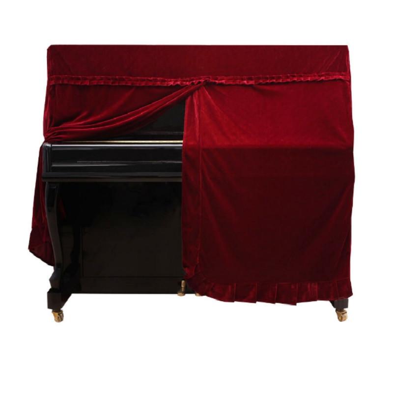 Red Full Cover For Piano - 150X60X110Cm In Gold Velvet-1964932208288468995