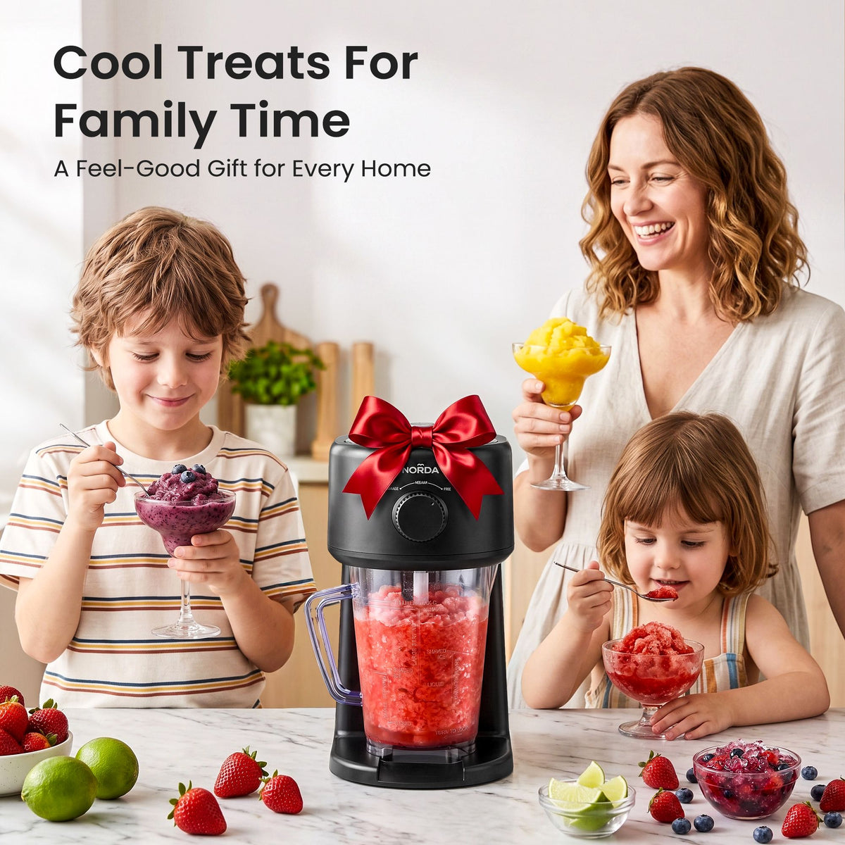NORDA 1.1L Slushie Machine Shaved Ice Maker 3 Texture Levels Black