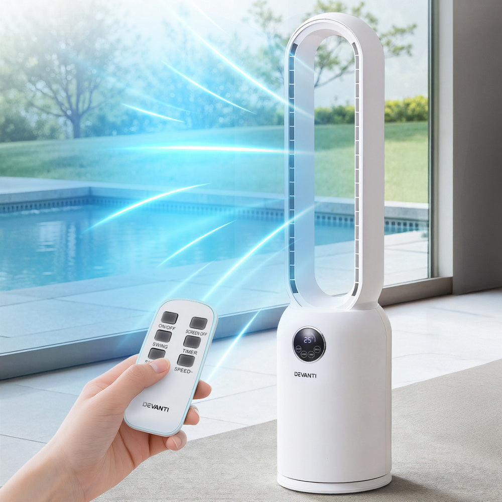 Devanti 2in1 Bladeless Fan Air Purification W/ Remote 88cm