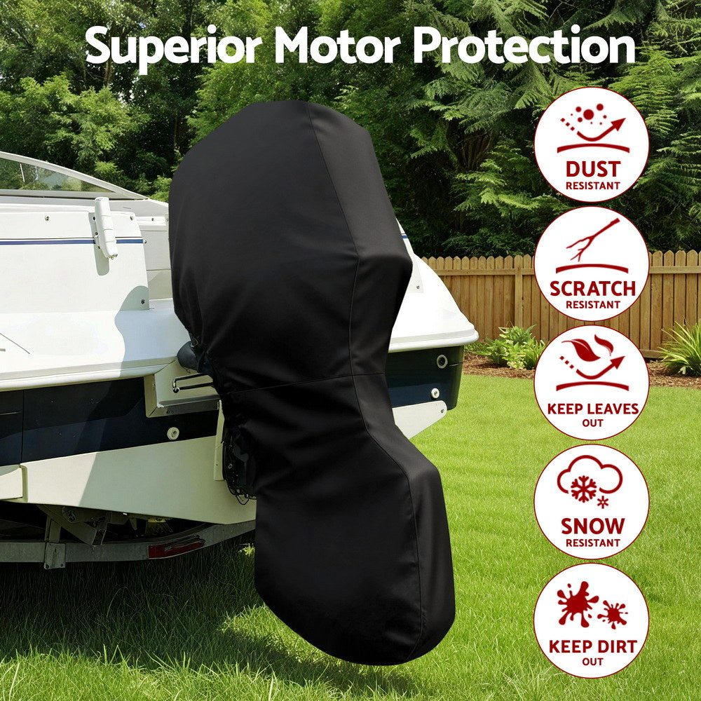 Seamanship Full Outboard Boat Motor Engine Cover Dust Rain Protection 100hp -150hp 600D Black