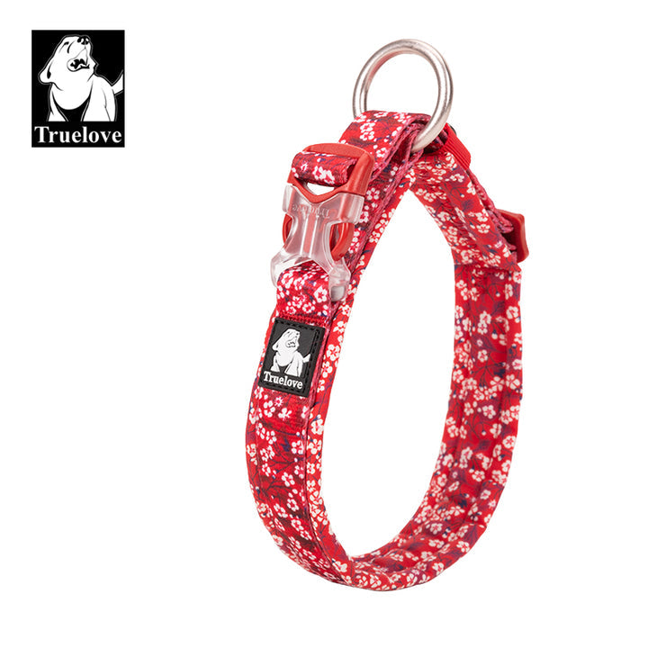 True Love Floral Dog Collar - Red, 2XS-1962324873015595009