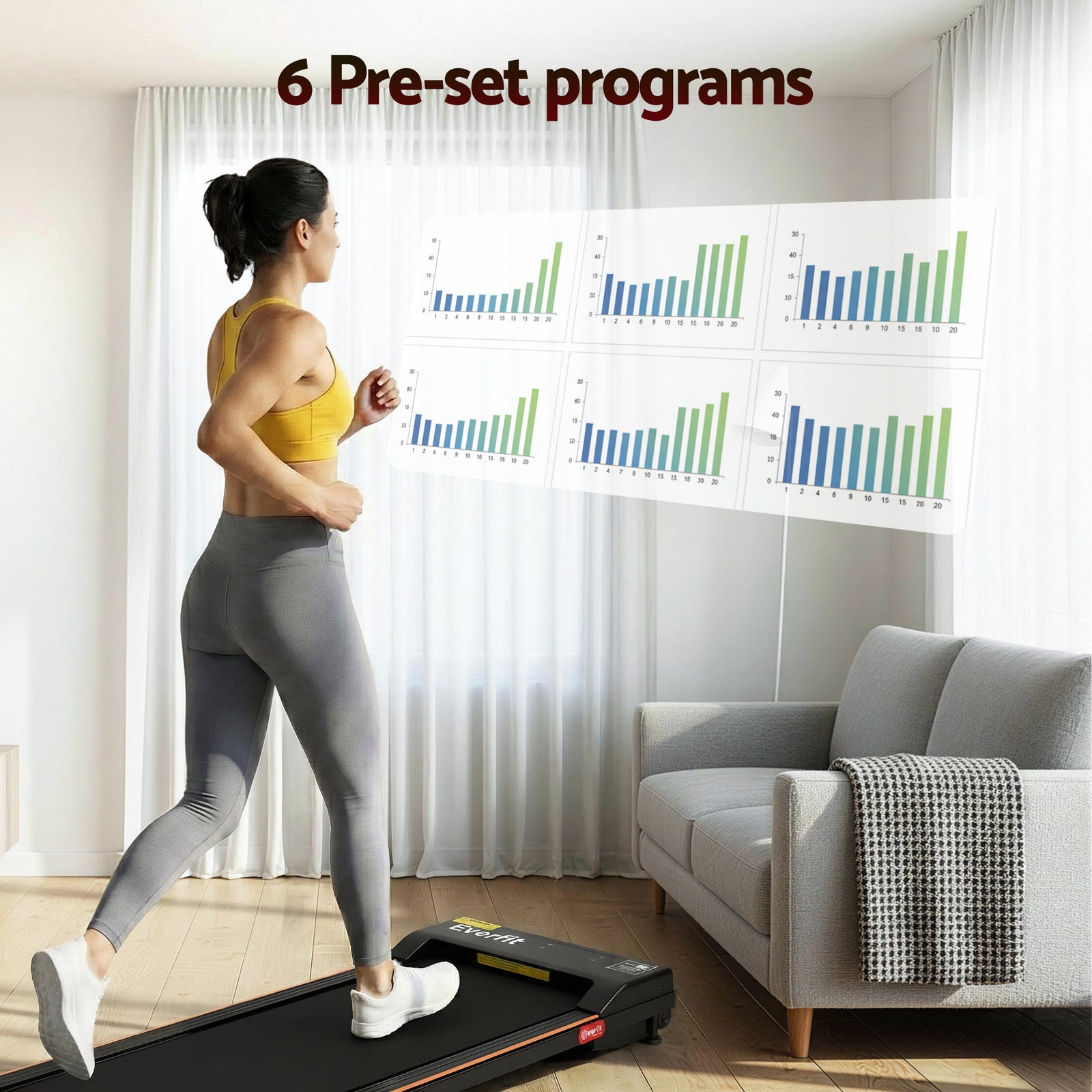 Everfit 3 in 1 Walking Pad Treadmill 12% Incline Under Desk Treadmills for Home Gym With 38cm Wide Belt