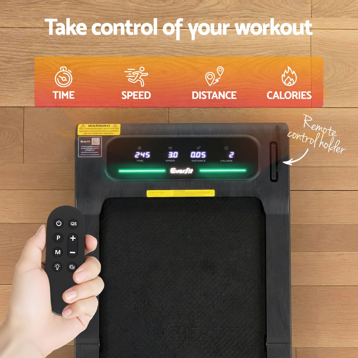 Everfit Walking Pad Treadmill 2 in 1 Foldable Under Desk for Home Gym With 38cm Belt With APP