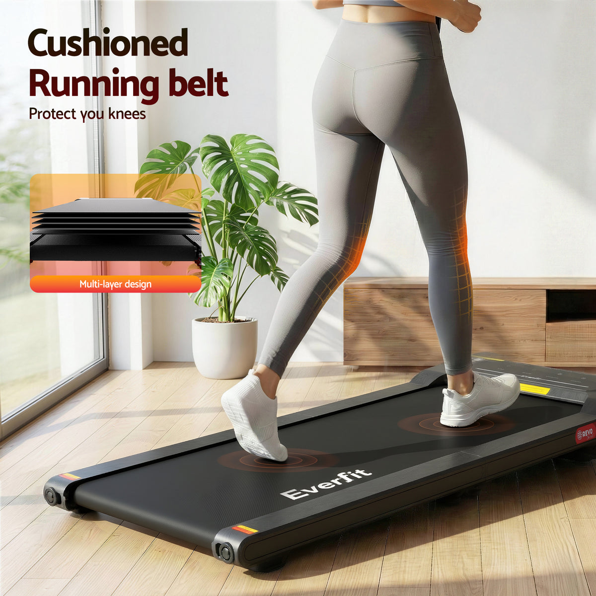 Everfit Walking Pad Treadmill 2 in 1 Foldable Under Desk for Home Gym With 38cm Belt With APP