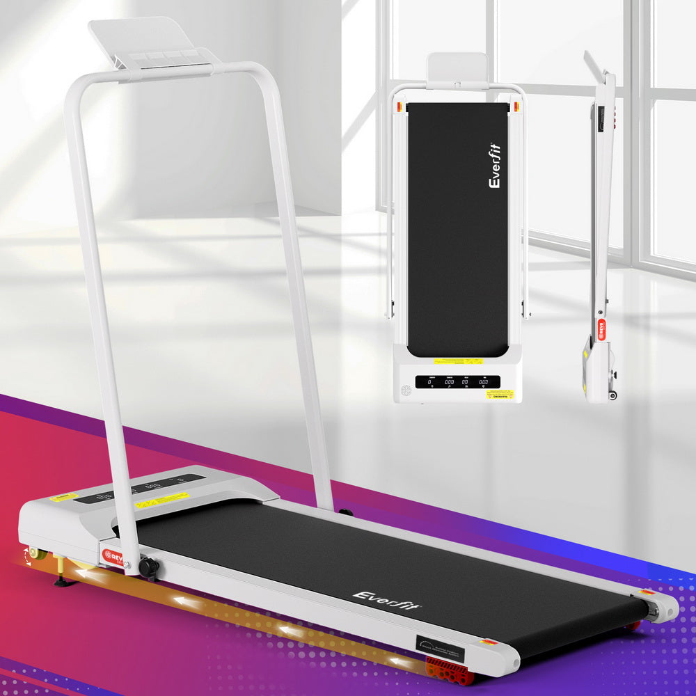 Everfit Treadmill Electric Walking Pad Incline Under Desk 380mm White