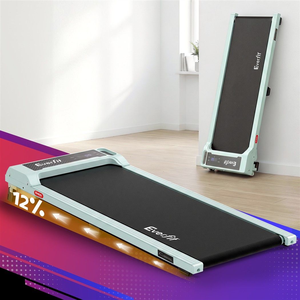 Everfit 3 in 1 Walking Pad Treadmill 12% Incline Under Desk Treadmills for Home Gym 40cmBelt Green