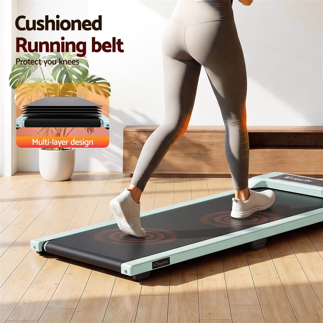 Everfit 3 in 1 Walking Pad Treadmill 12% Incline Under Desk Treadmills for Home Gym 40cmBelt Green