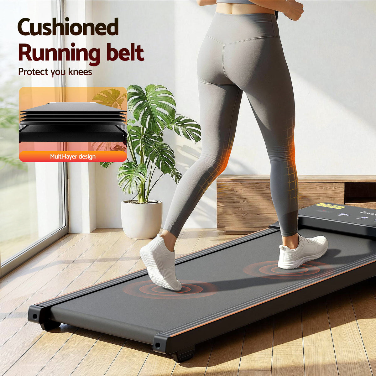 Everfit 3 in 1 Walking Pad Treadmill 20% Auto Incline Under Desk Treadmills for Home Gym With 40cm Wide Belt