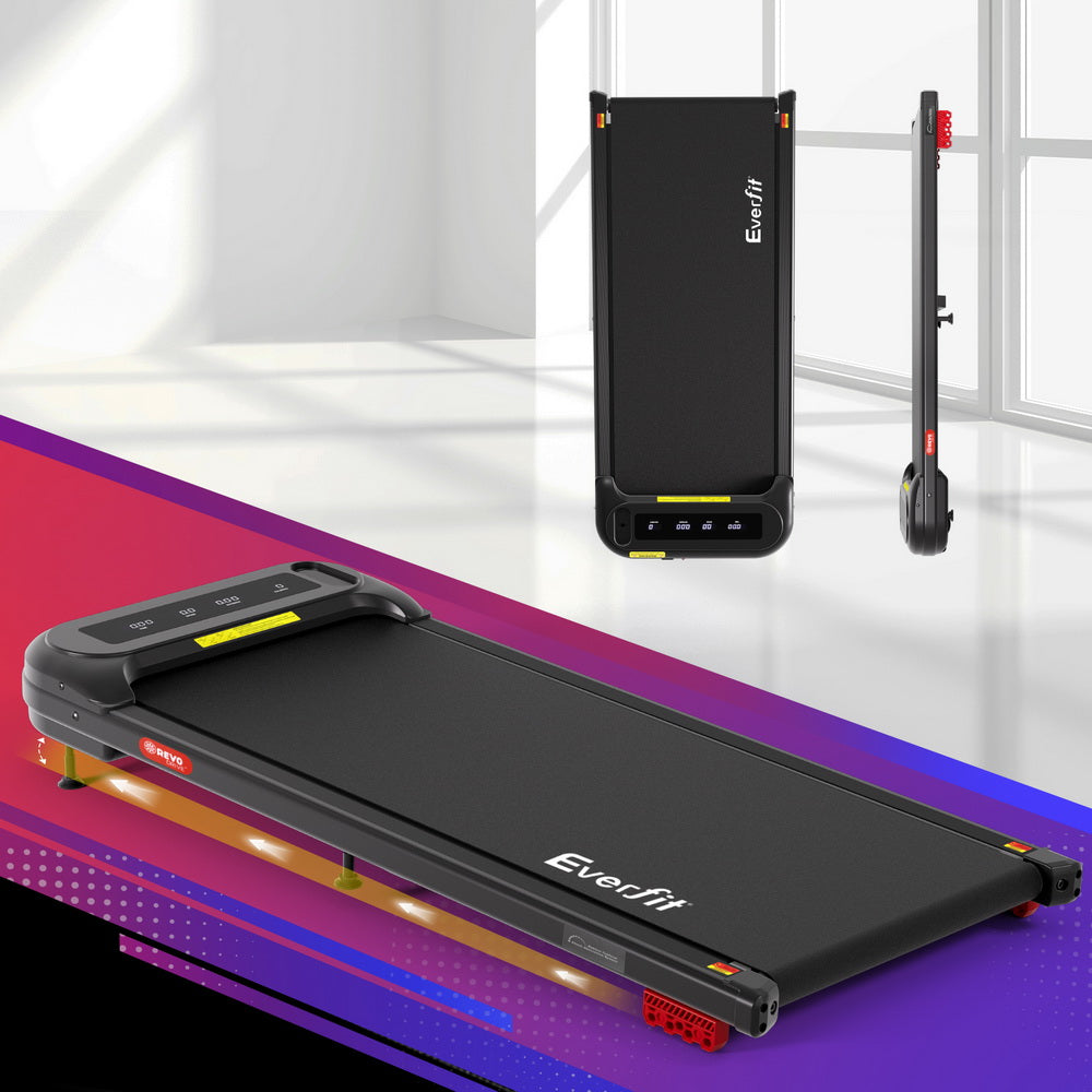 Everfit Treadmill Electric Walking Pad with Incline Under Desk Home Gym Black