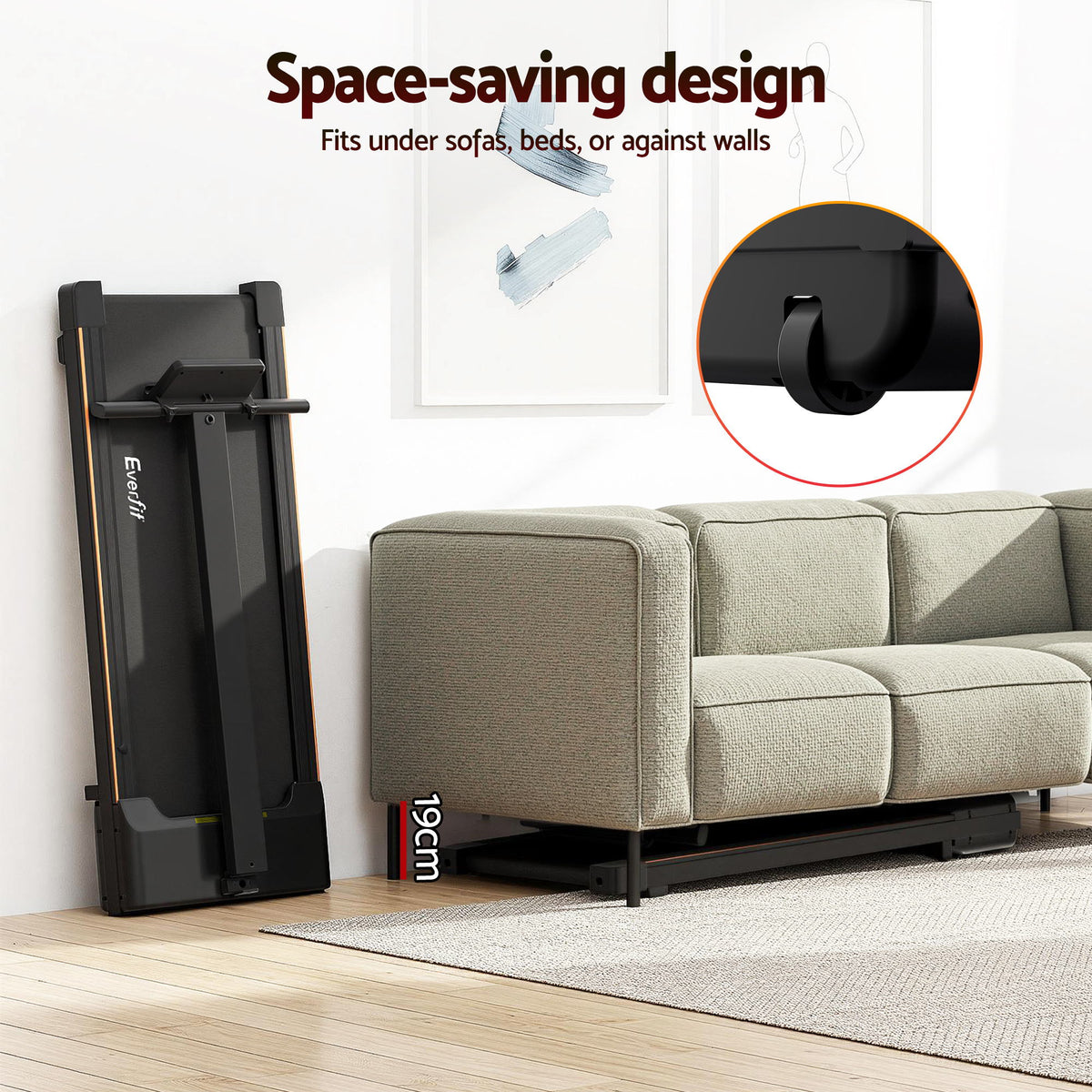 Everfit Walking Pad Treadmill 2 in 1 Foldable for Home Gym 40cm Wide Belt 12 Programs with App