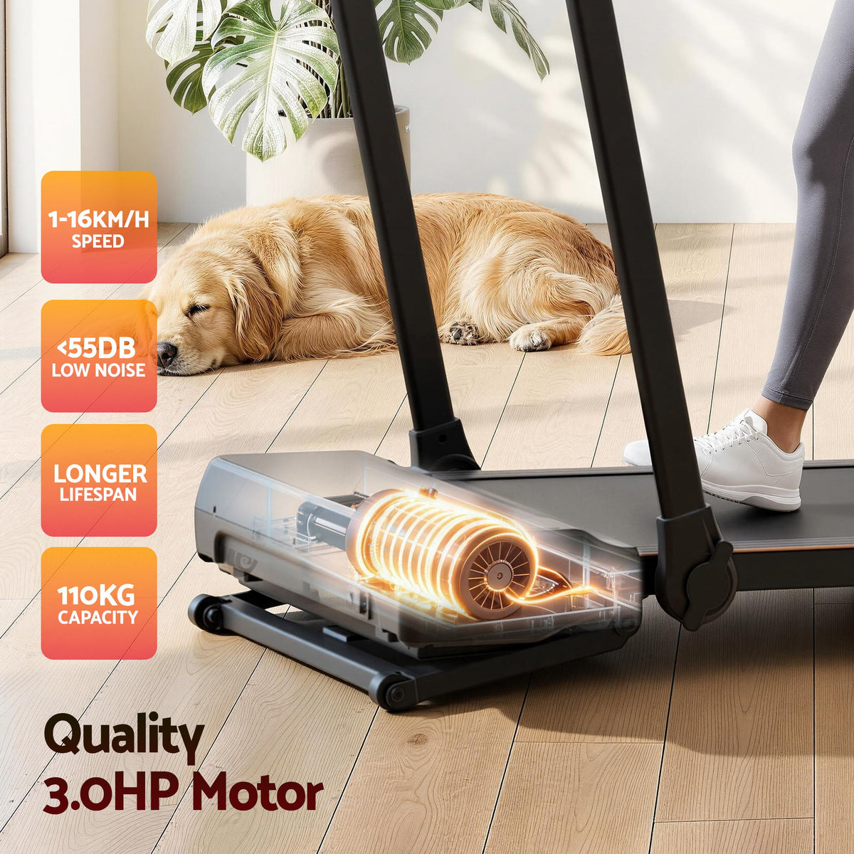 Everfit 3 in 1 Walking Pad Treadmill 20% Auto Incline Under Desk Foldable Treadmills for Home With 40cm Wide Belt