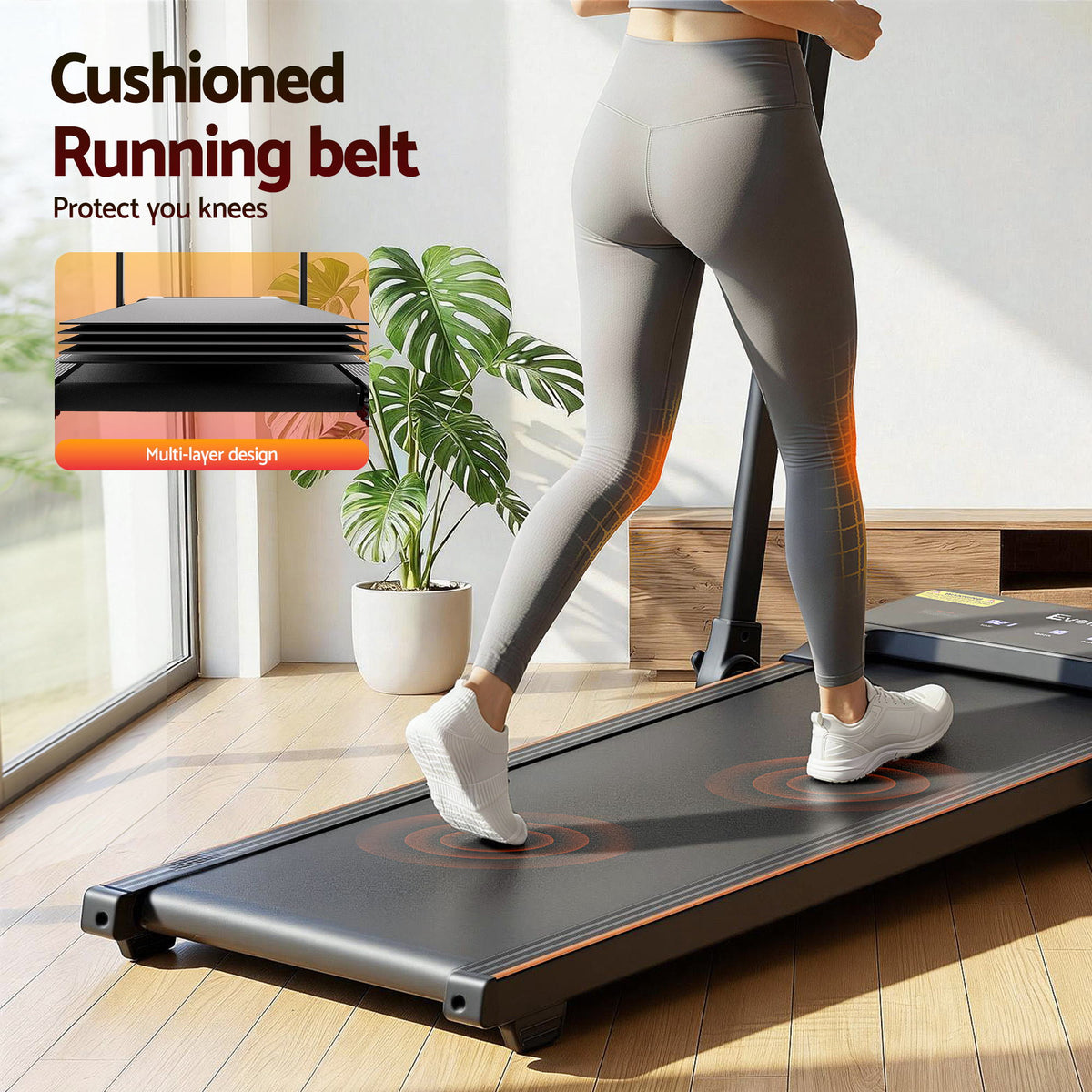 Everfit 3 in 1 Walking Pad Treadmill 20% Auto Incline Under Desk Foldable Treadmills for Home With 40cm Wide Belt