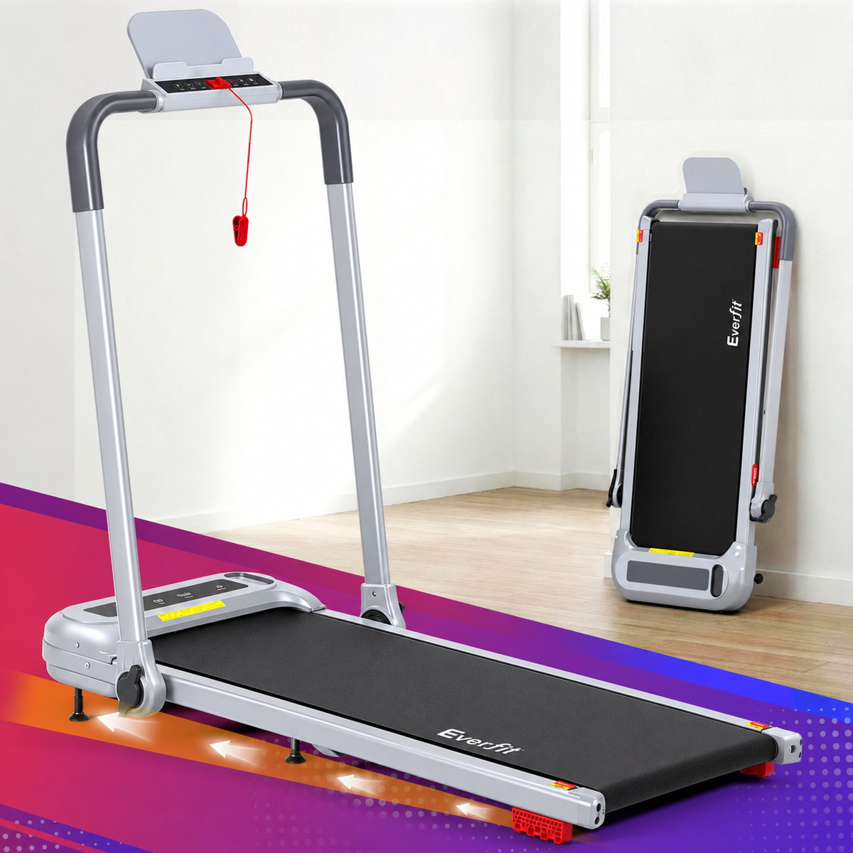 Everfit 3 in1 Treadmill Electric Walking Pad with Incline Foldable for Home Gym Silver