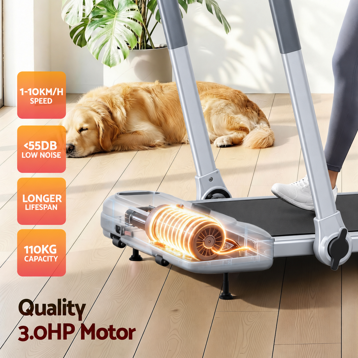 Everfit 3 in1 Treadmill Electric Walking Pad with Incline Foldable for Home Gym Silver