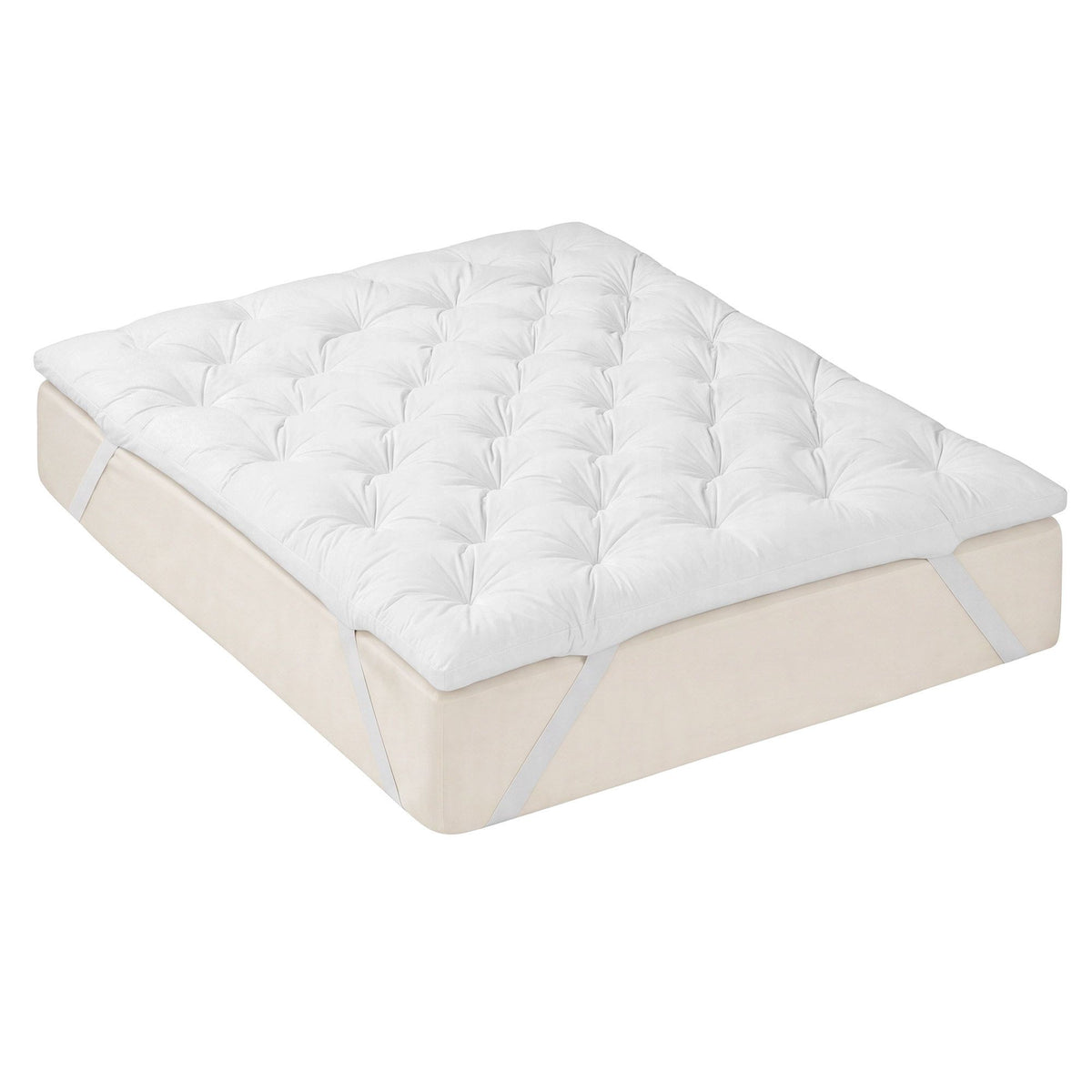 Giselle Double Pillow Top Mattress Topper 1300GSM White Duck Feather For Old Bed Upgrade 5cm Thick