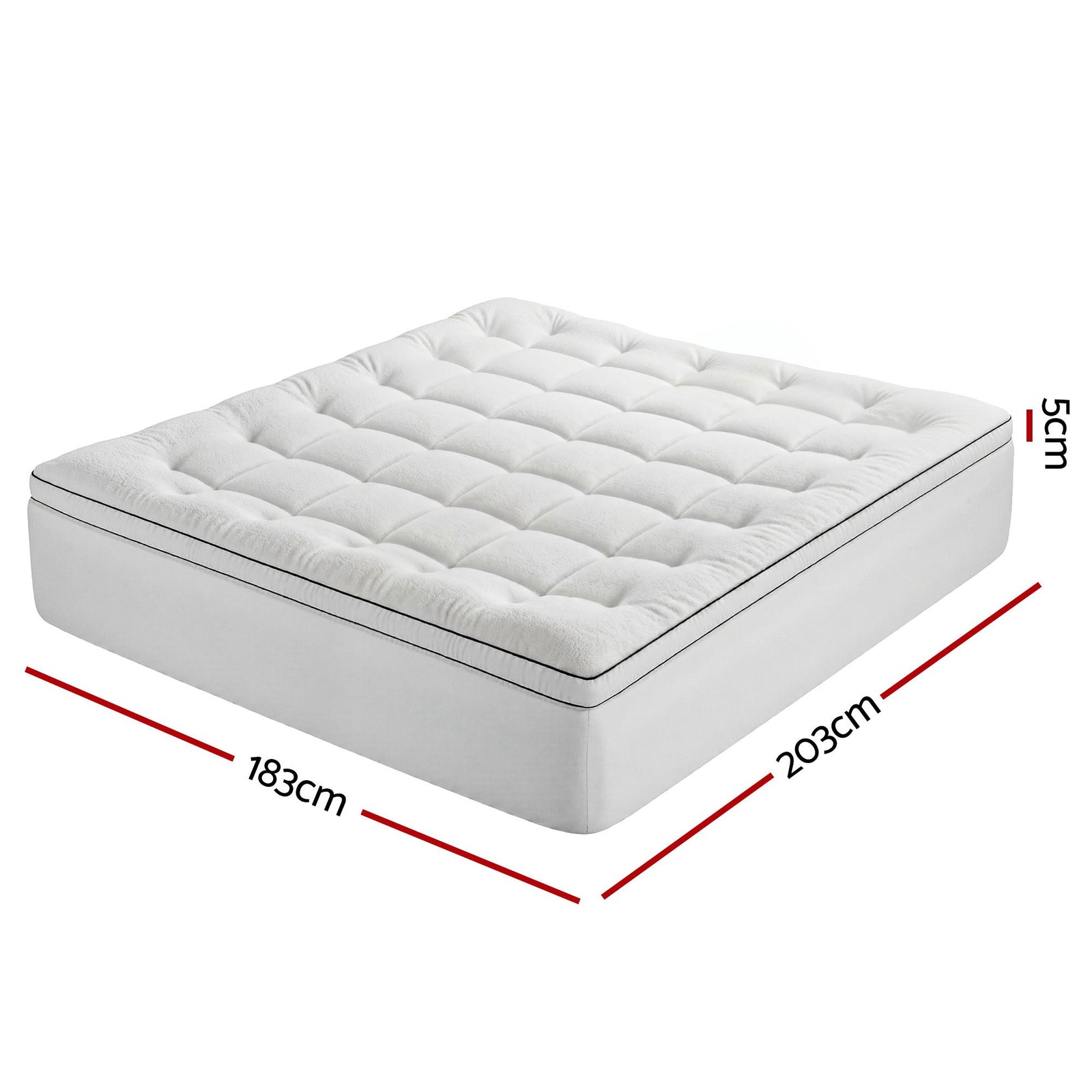 Giselle Bedding King Mattress Topper 5cm Coral Fleece