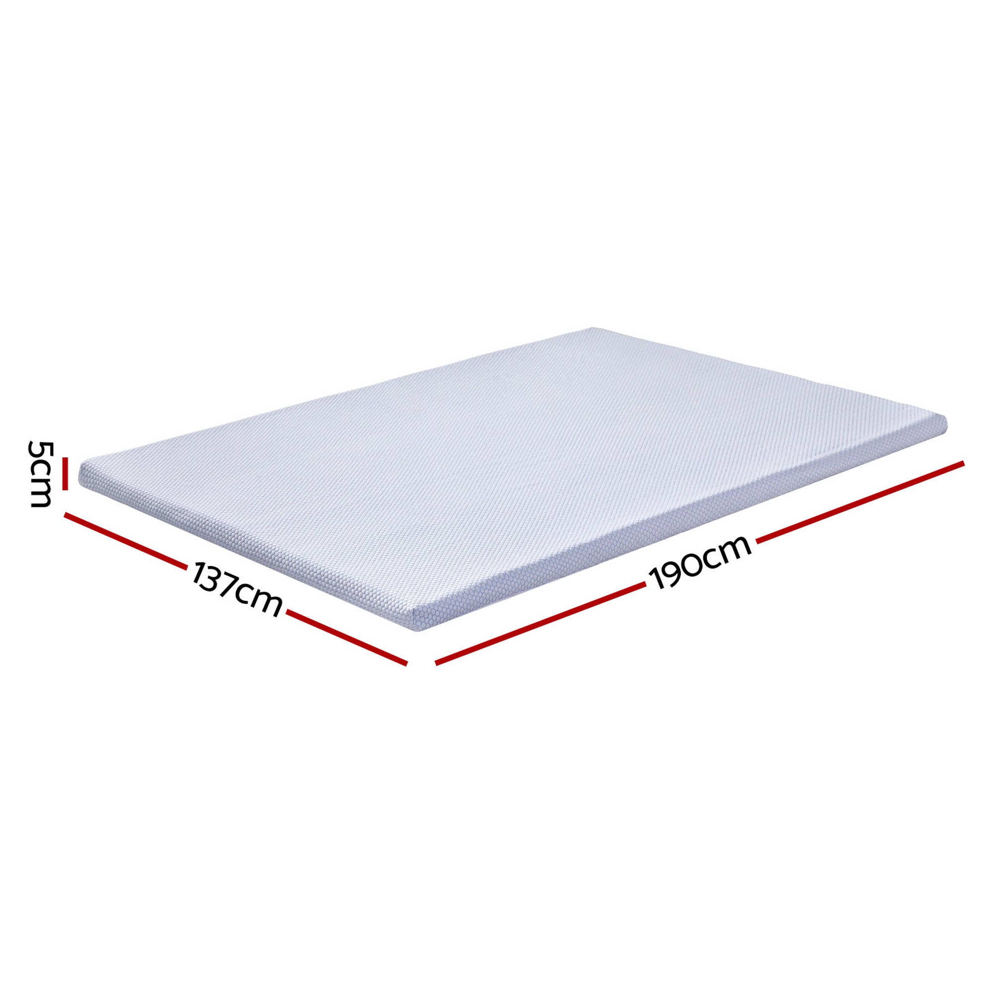 Giselle Bedding Latex Topper 100% Natural Latex Toppers 7-zone w/ Ice Silk Cool-touch Fabric Cooling Cover Double 5cm