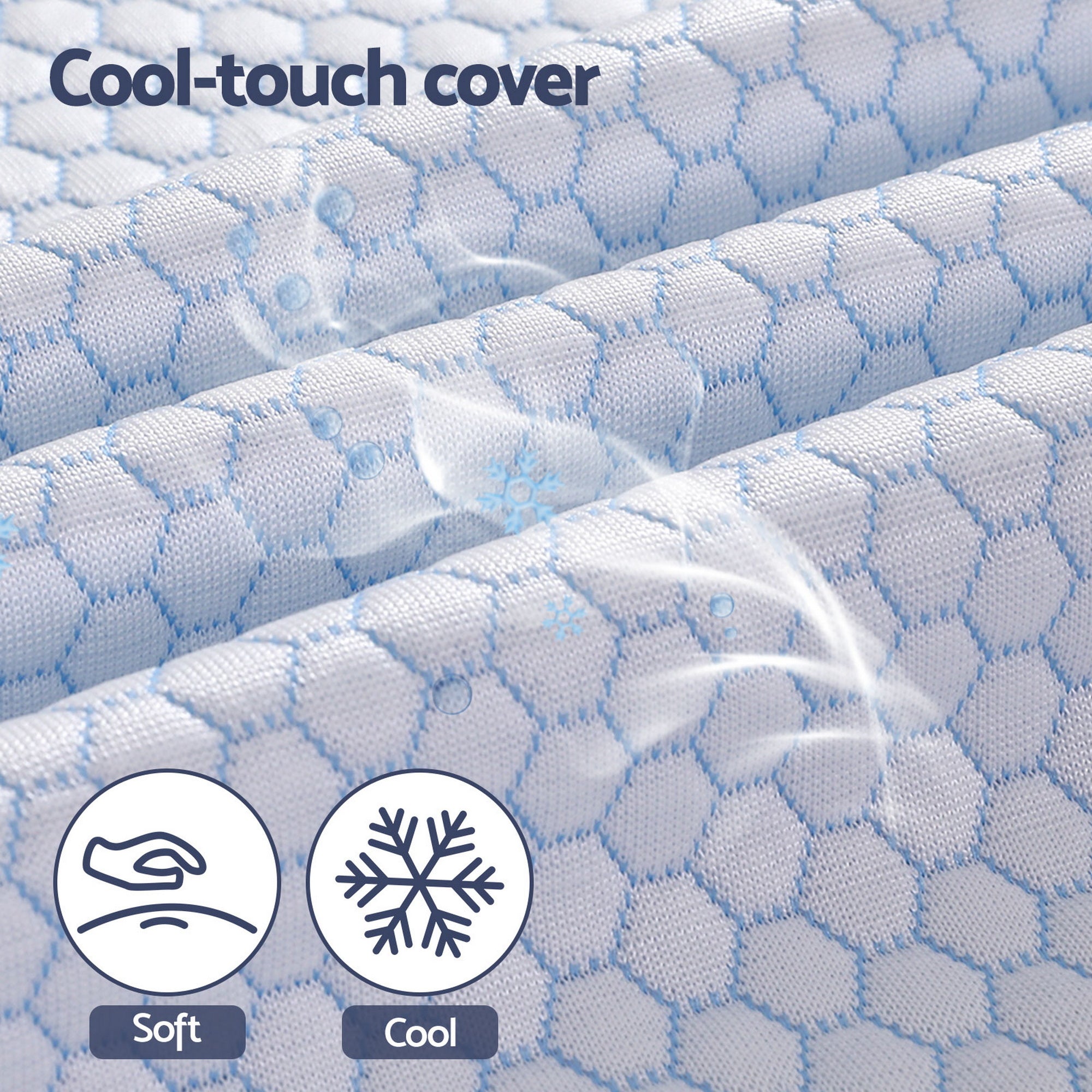 Giselle Bedding Latex Topper 100% Natural Latex Toppers 7-zone w/ Ice Silk Cool-touch Fabric Cooling Cover Queen 5cm