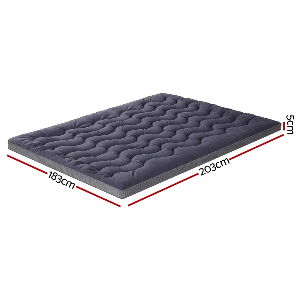 Giselle 5cm Mattress Topper Pillowtop toppers Bamboo Charcoal King