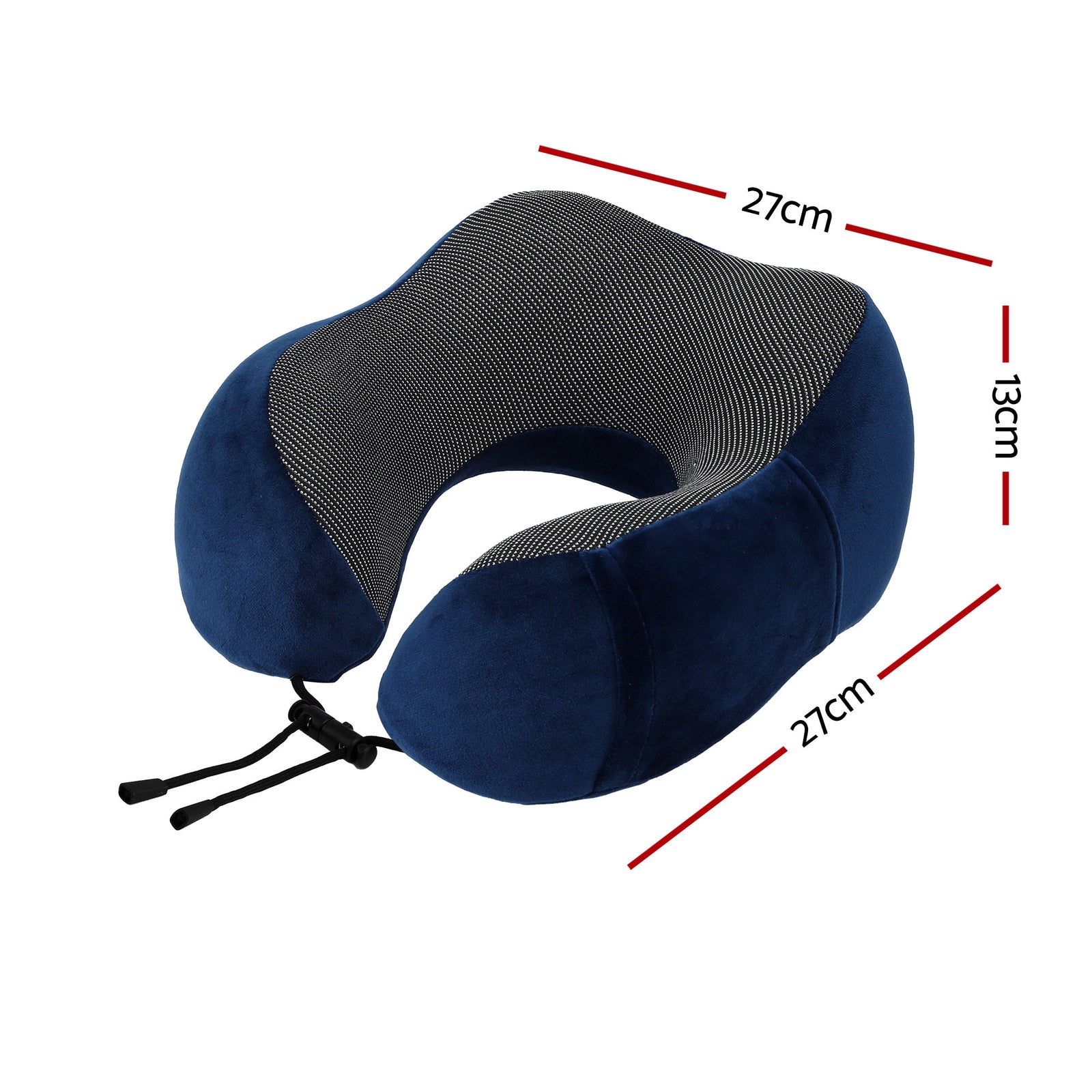 Wanderlite Travel Pillow for Airplanes Memory Foam Neck Pillows for Traveling, Soft & Washable Cover with Storage Bag, Portable Plane Accessories for Airplanes Offices Cars, Blue