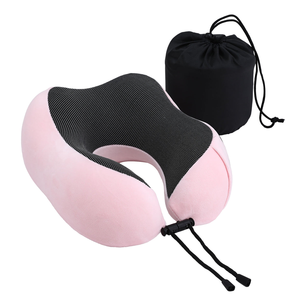 Wanderlite Travel Pillow for Airplanes Memory Foam Neck Pillows for Traveling, Soft &amp; Washable Cover with Storage Bag, Portable Plane Accessories for Airplanes Offices Cars, Pink