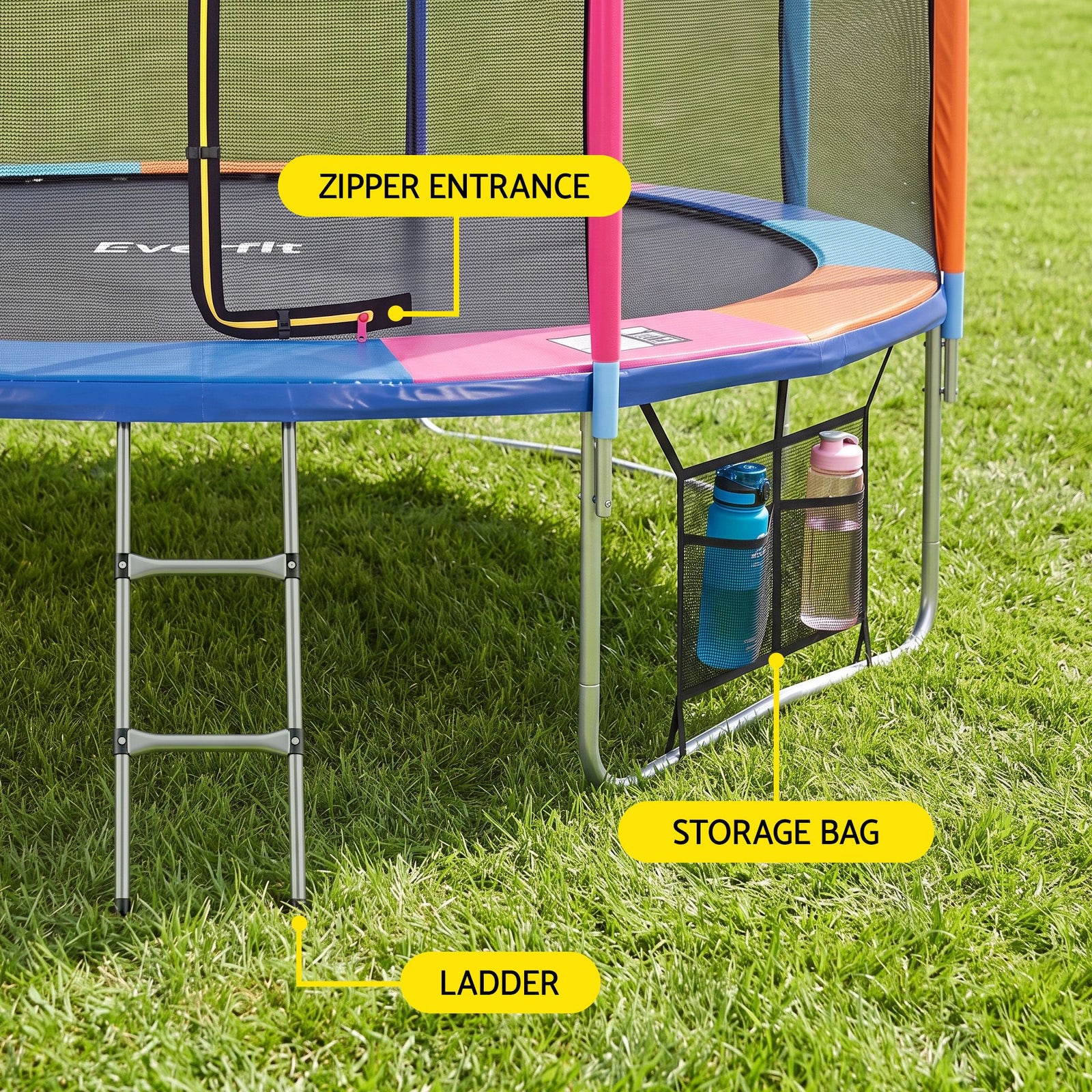 Everfit 14FT Kids Trampoline Rebounder with Enclosure Net Storage Bag