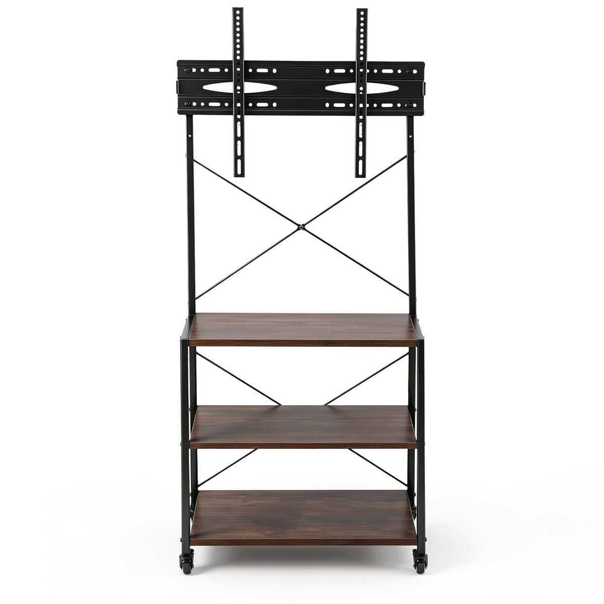 Artiss Mobile TV Stand 32-65 Inch TVs Mount 50kg with 3 MDF Shelves Lockable Wheels Adjustable Feet