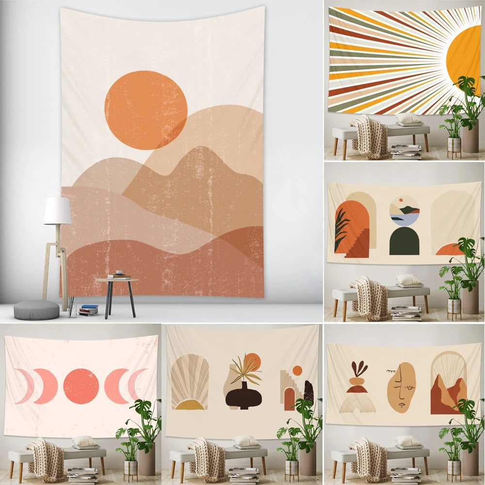 Anyhouz Tapestry Abstract Leaf 230x180cm Psychedelic Scene Art Hippie Bohemian Decorative Sheet