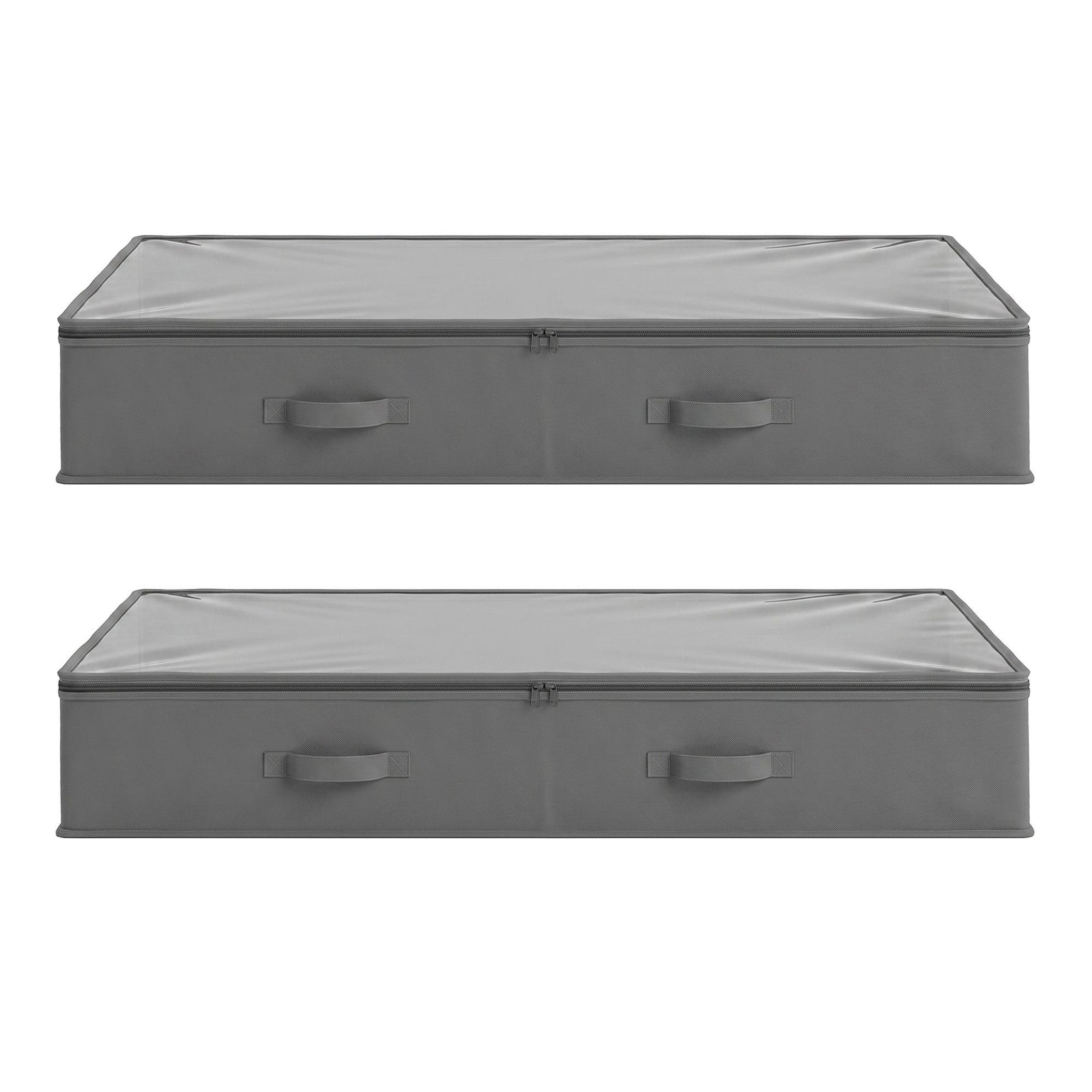 Artiss Under Bed Storage Containers X2 90L Boxes Organiser Clear Top Fabric Grey