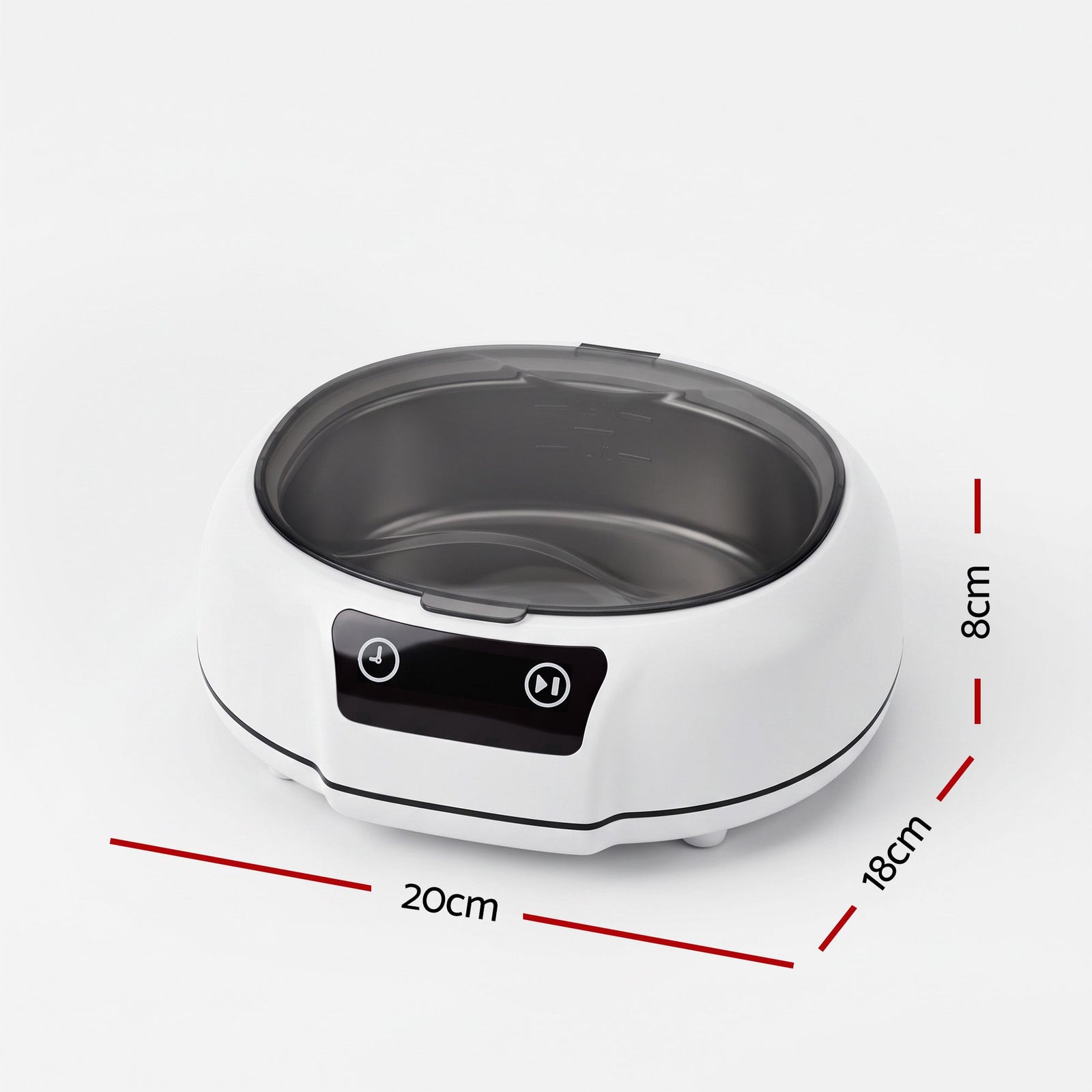 Devanti Ultrasonic Cleaner 700mL 48kHz Jewellery Cleaning Machine with Stainless Steel Tank White