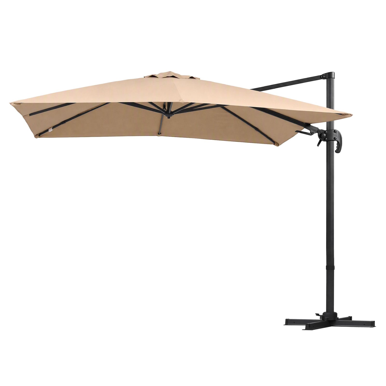 Instahut Outdoor Umbrella 3m Left-right Tilting Cantilever Patio Parasol Beige