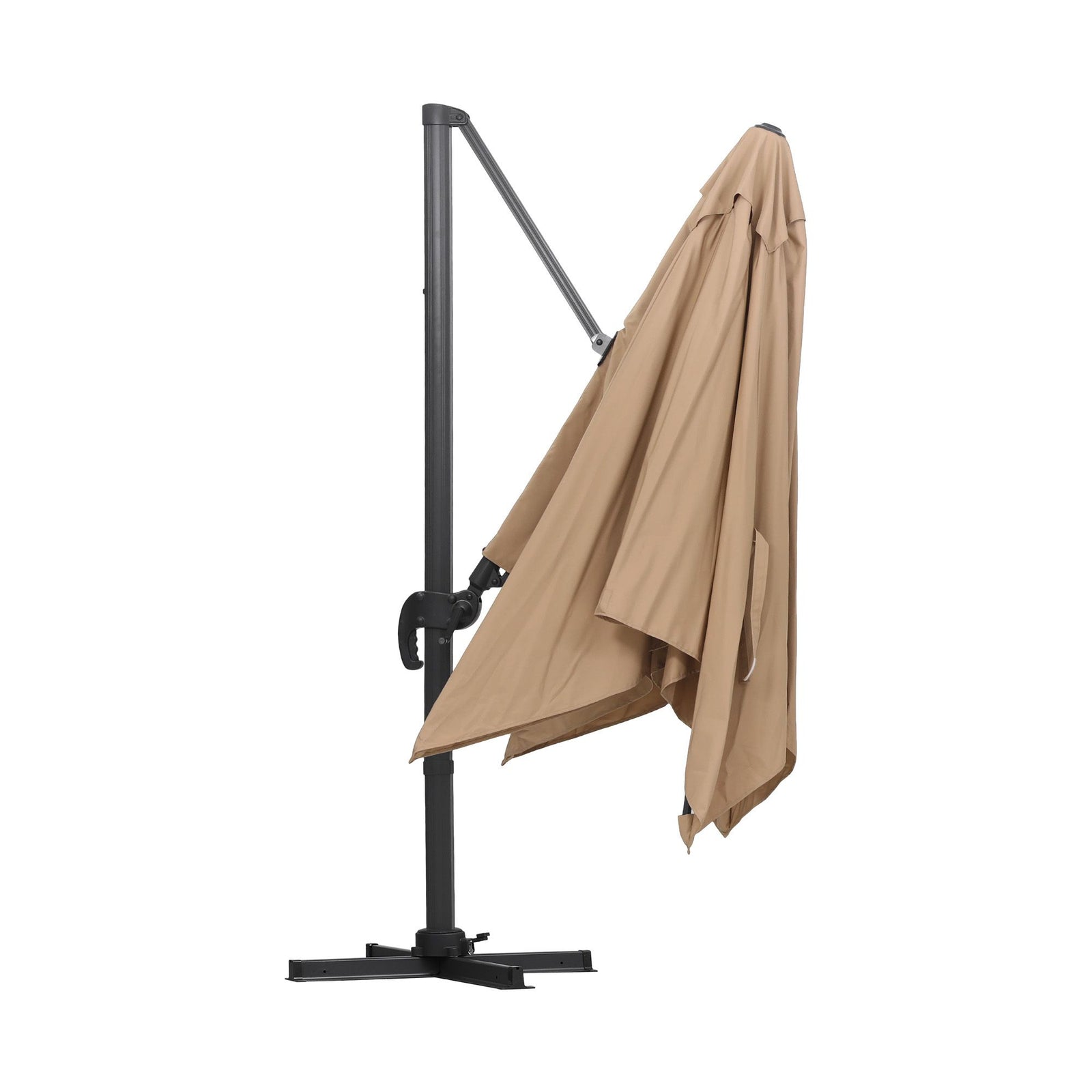 Instahut Outdoor Umbrella 3m Left-right Tilting Cantilever Patio Parasol Beige