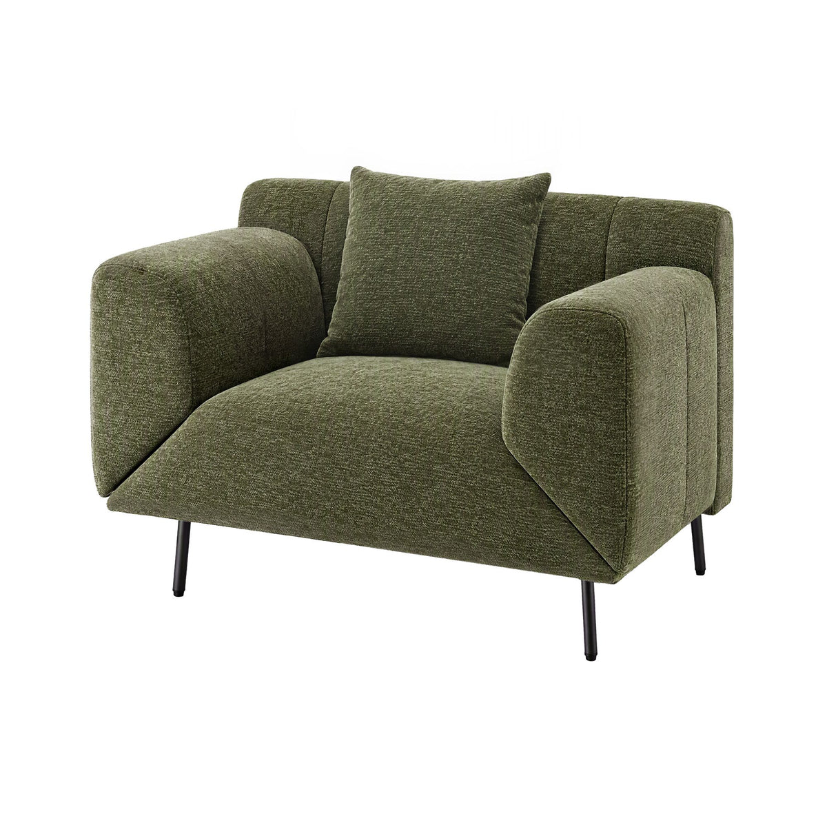 Artiss Armchair 3-in-1 Convertible Chenille Lounger and Daybed Green