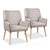 Artiss 2X Armchair Faux Fabric Beige