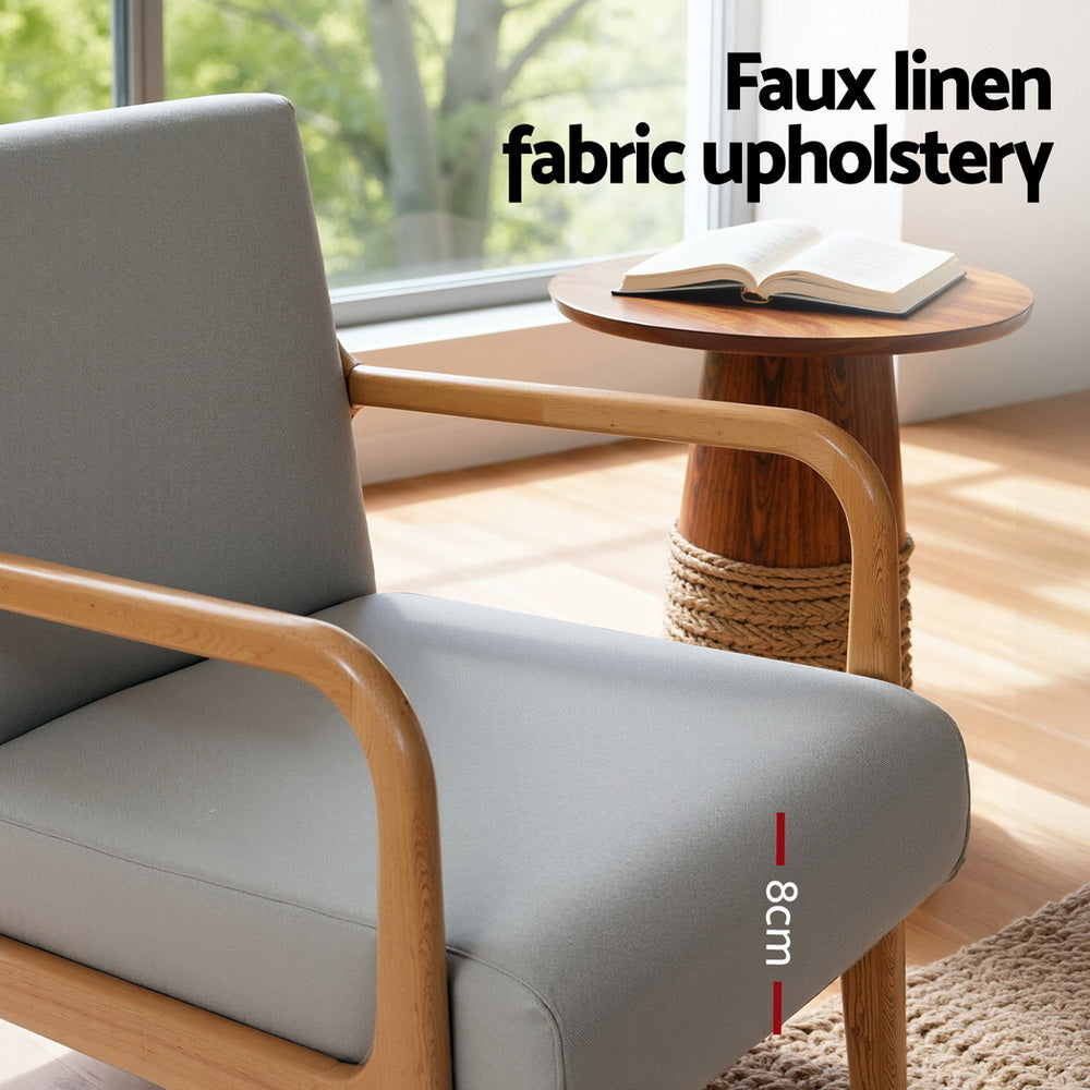 Artiss Armchair Fabric Light Grey