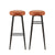 Artiss 2x Bar Stools Kitchen Dining Chairs Counter Round PU Leather Lane Brown