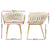 1 Set of 2 Artiss Dining Chairs Velvet Armchair Beige