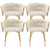 1 Set of 4 Artiss Dining Chairs Velvet Armchair Beige