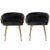 1 Set of 2 Artiss Dining Chairs Velvet Armchair Black