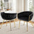 1 Set of 2 Artiss Dining Chairs Velvet Armchair Black