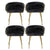 1 Set of 4 Artiss Dining Chairs Velvet Armchair Black