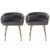1 Set of 2 Artiss Dining Chairs Velvet Armchair Grey