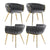 1 Set of 4 Artiss Dining Chairs Velvet Armchair Grey