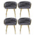 1 Set of 4 Artiss Dining Chairs Velvet Armchair Grey