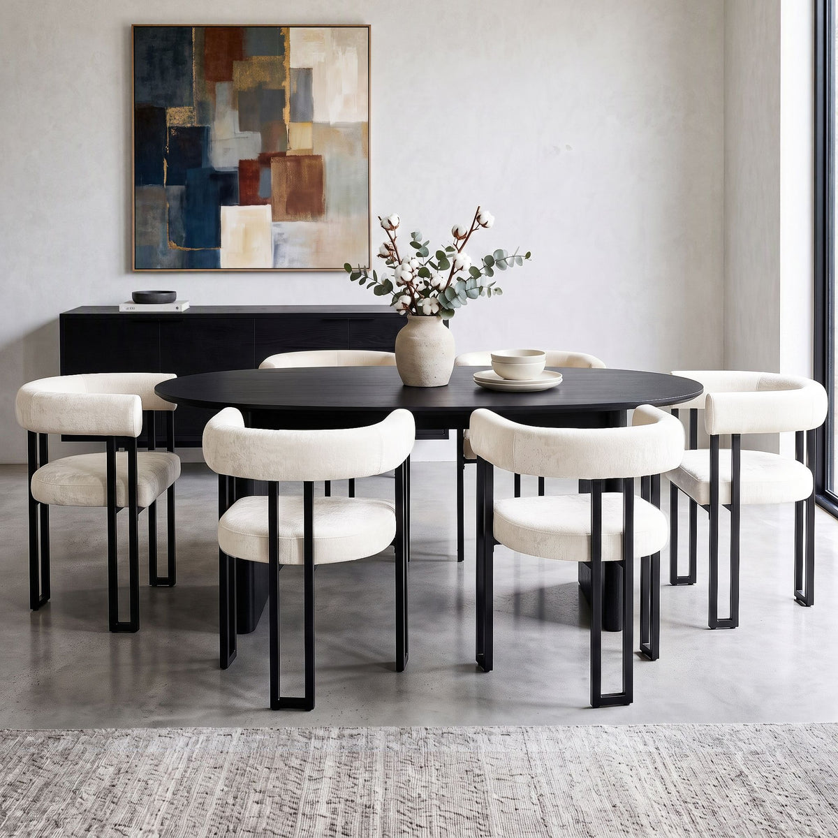 Artiss Dining Chairs Set of 6 Velvet Upholstered Barrel Chairs with Curved Armrests & Back Beige