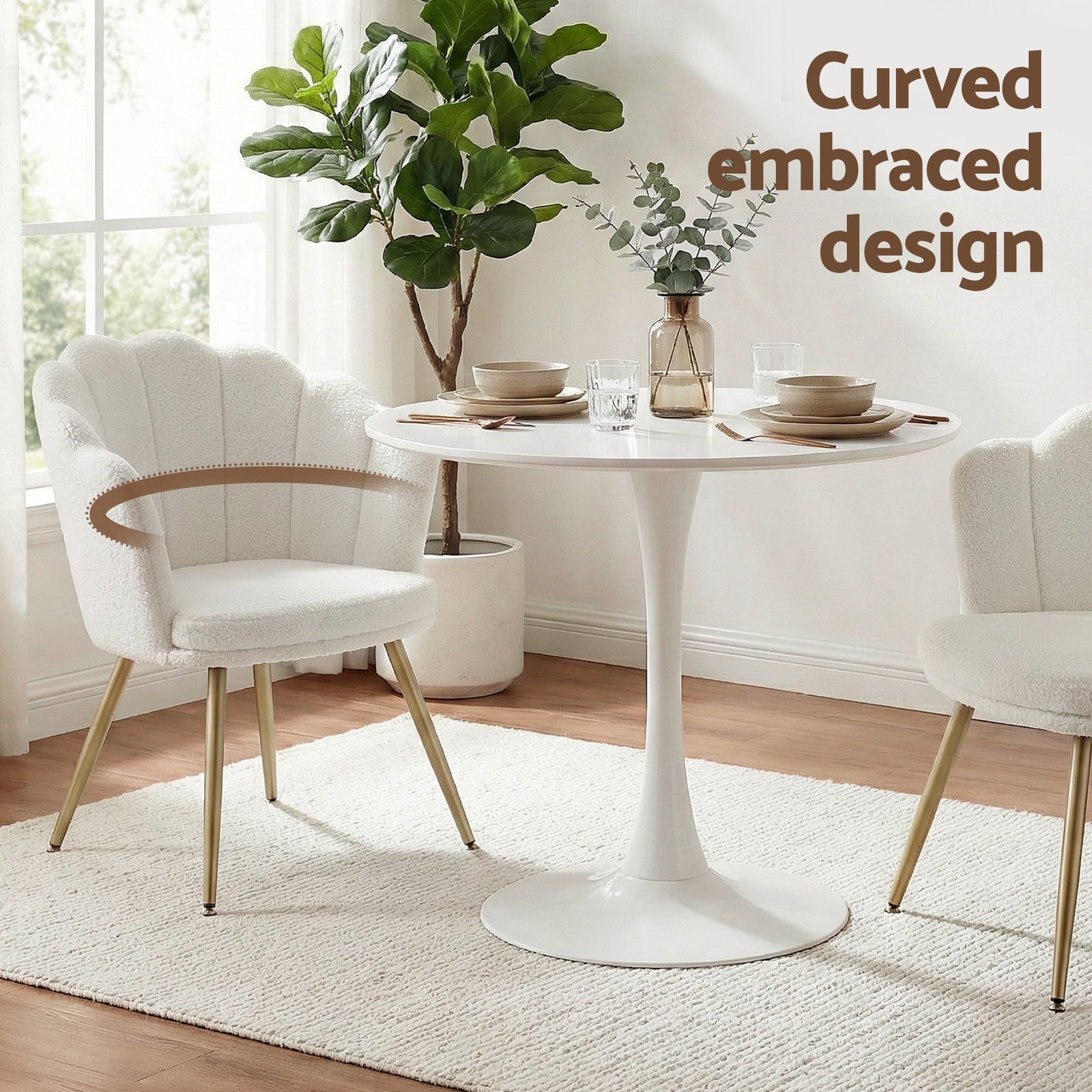 Artiss Armchair Teddy Fleece White Callista