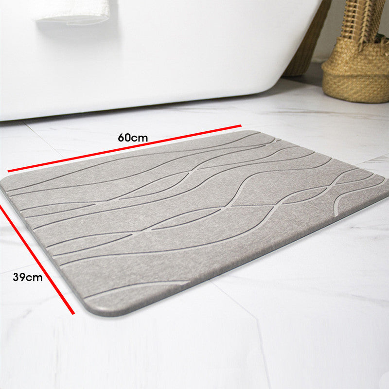 Hivvago Diatomaceous Earth Stone Bath Mat Fast Drying Non Slip Bathroom Mat
