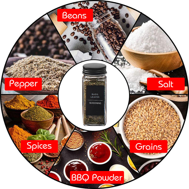 Hivvago 24-Pack 120ml Glass Spice Jars – Airtight Storage with Lids & Labels